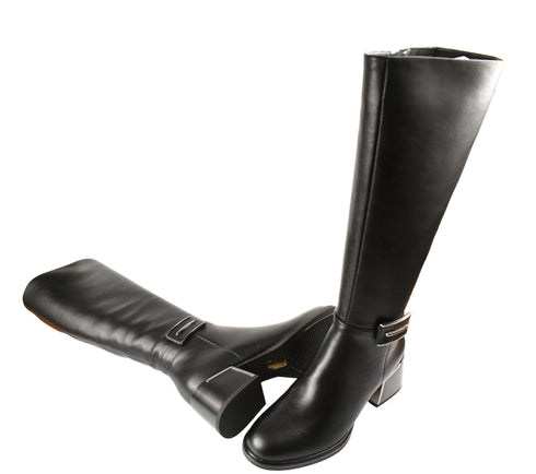 Cizme casual, dama, EPICA, 23A349-61B negru, piele naturala, cu toc